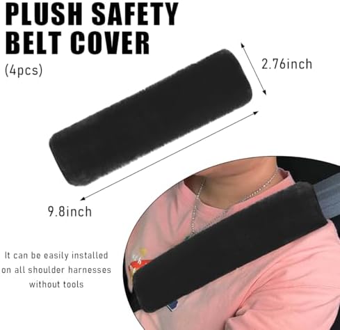 Yourkar 4 PCS Car Seat Belt Cover, Soft Auto Seatbelt Protector - Image 2