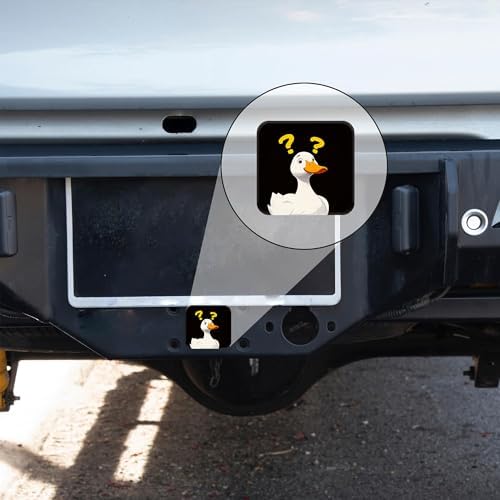 White Duck Hitch Receiver Cover 2" Yellow Question Marks Trailer Hitch Cover - Image 6