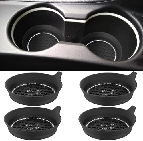 4 PCS Car Cup Coasters, Bling Cup Holder Coaster by BFXM