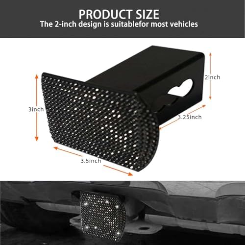 Bling Trailer Hitch Cover with Black - Image 3