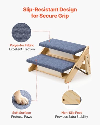 VEVOR Wood Pet Stairs, 2-Step Dog Stairs - Image 4