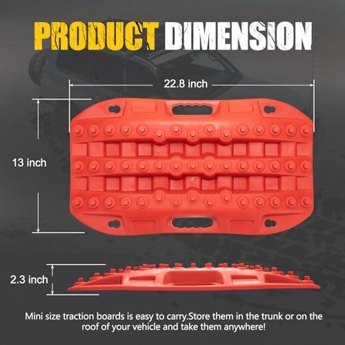 BUNKER INDUST Off Road Traction Boads, Snow Ramps-Red Tire Traction Tool - Image 2