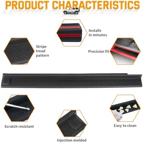 Door Sill Guards Kit Rubber Door Entry Guards Protector Wrangler JK Unlimited - Image 3