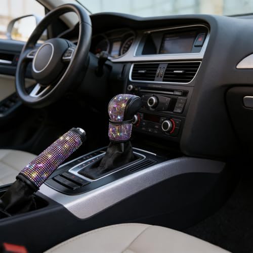 2 Pcs Bling Bling Auto Car Shift Gear Cover & Handbrake Cover - Image 2