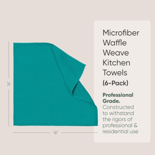 Kitchen Towels - Microfiber Waffle Weave Towels | Absorbent, No Lint, Commercial - Image 2