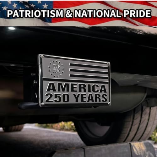 Steel Hitch Cover, Patented Riveted Aluminum Flag, Car Wash Safe - Image 2