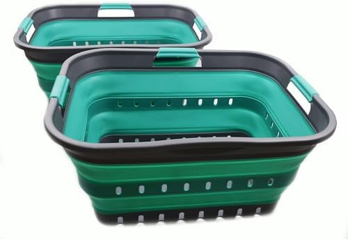 SAMMART 42L Collapsible Plastic Laundry Basket by SAMMART