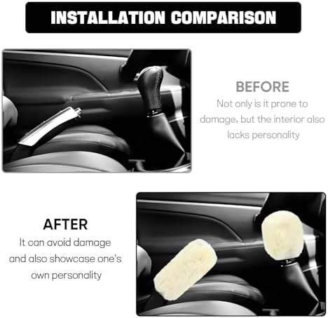 Hovom 2PCS Fluffy Car Gear Shift Knob Cover & Handbrake Cover - Image 6