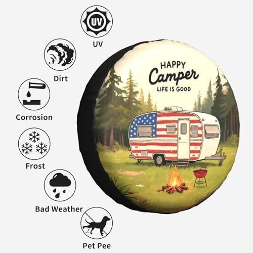Life is Good Spare Tire Cover Weatherproof Sun Protection Dust-Proof Wheel Tire - Image 4