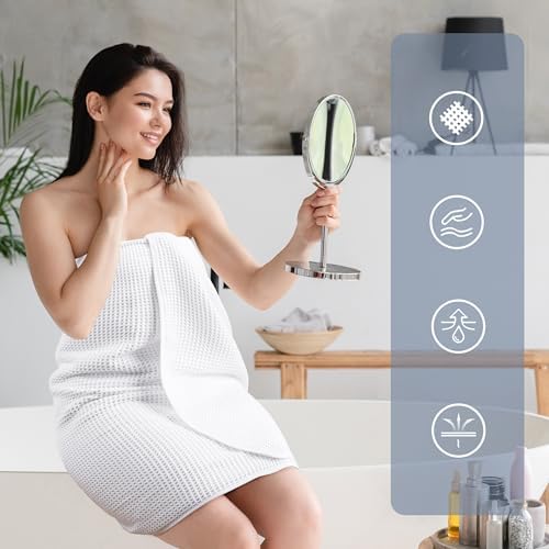 POLYTE 430 GSM Poly Blend Microfiber Quick Dry Waffle Bath Towel Set of 6 - Image 6