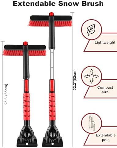 anngrowy 32" Snow Brush for Car Ice Scraper for Windshield Car Scraper Brush - Image 4