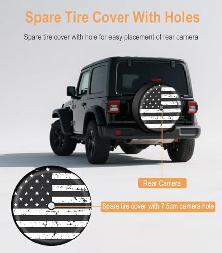 Vintage American Flag Spare Tire Cover - Image 5
