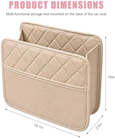Car Seat Back Organizer, Durable Leather Trash Bag Hanging Backseat Organizer - Image 2