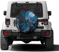 Owl Night Blue Spare Tire Cover by Foruidea