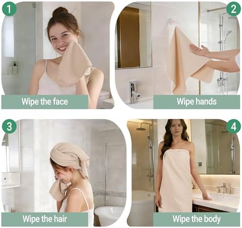 MICROFI Waffle Weave Bath Towel Set, Microfiber, 4 Pieces, Quick Dry, - Image 7