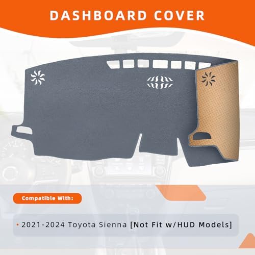 Dashboard Cover Dash Mat Fit for to-yota Sienna 2024-2021, Car Dash Board Mat - Image 2