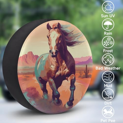 Spare Tire Cover Wild Horses Wheel Covers Protectors Waterproof Dust-Proof - Image 4