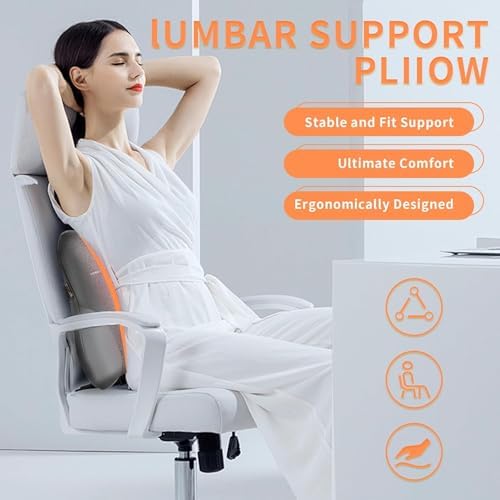 Coverado Lumbar Support Pillow for Car Seat Driver, Leather Car Seat Cushions - Image 2