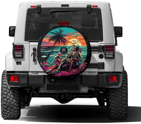 Delerain Skeleton Beach Chair Spare Tire Cover by Delerain