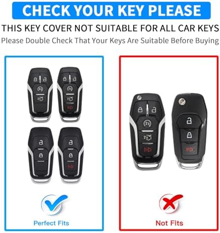 QBUC for Ford Key fob Cover, 4/5 Buttons Smart Key - Image 2