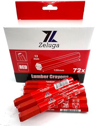 Zeluga 4.7in. x 0.47in. Hex Shape Industrial Lumber Marking Crayons by Zeluga