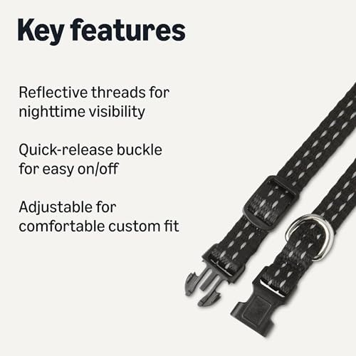 Amazon Basics Reflective Polyester Dog Collar, Adjustable Length 8.7"-13.5" - Image 2