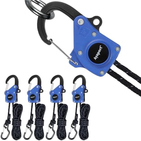Ayaport 1/4" Adjustable Rope Tie Down Ratchet 4Pack, 15FT Ratchet Rope by Ayaport