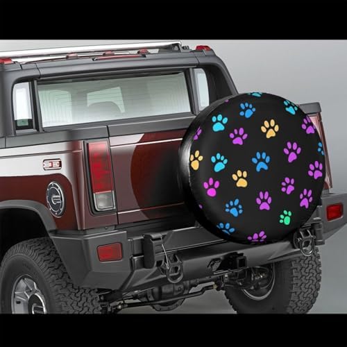 Colorful Dog Paw Spare Tire Cover - Image 2