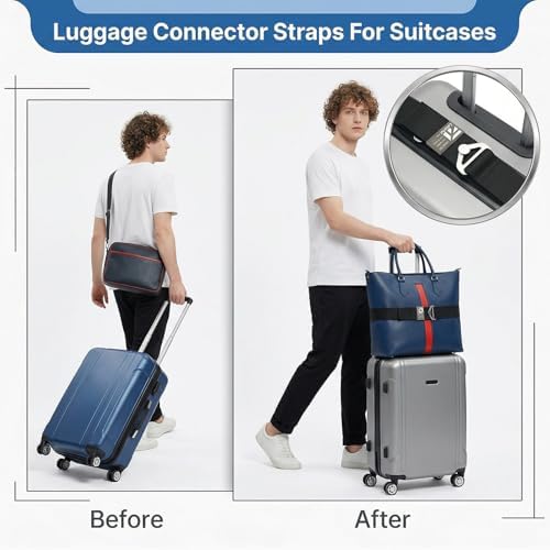 2 Pcs Luggage Straps for Suitcases, Adjustable Add Trolley Sleeve to Backpack - Image 7
