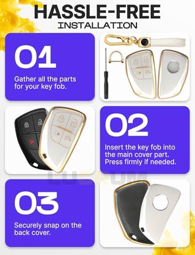 Lucrum Compatible with Chevy, Buick Key Fob Cover & Keychain - Image 6