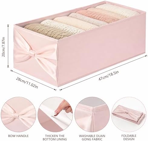 Gerrii 2 Pack Bow Storage Bins, 18.5" X 11.02" X 7.87" - Image 2
