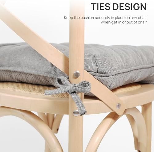Love's cabin Memory Foam Chair Cushions Set of 4, 19 Inch, Light Grey - Image 5