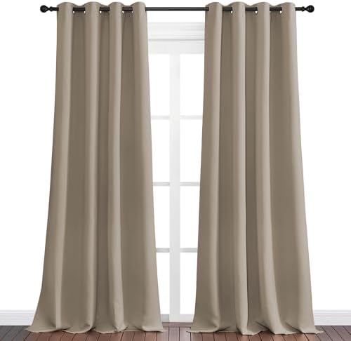 NICETOWN Taupe Blackout Curtains 90" Long - Image 2