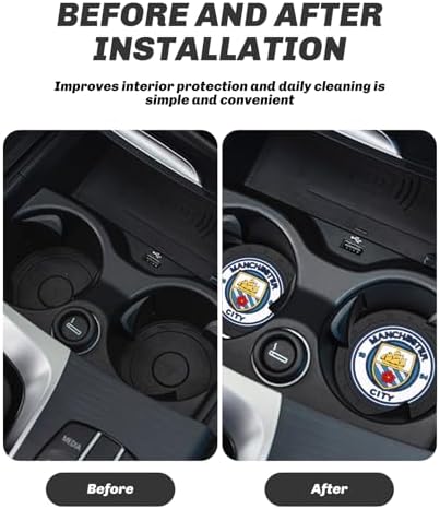 Cup Holder Insert Coaster for Manchester City UEFA Fans, Anti Slip Car Cup - Image 5