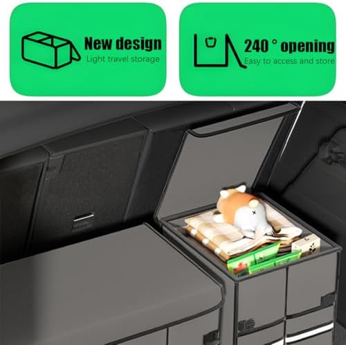 Car Trunk Organizer with Lid Collapsible Oxford Cloth Grey - Image 6