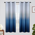 SimpleHome Ombre Gradient Blue White to Gray Curtains by SimpleHome