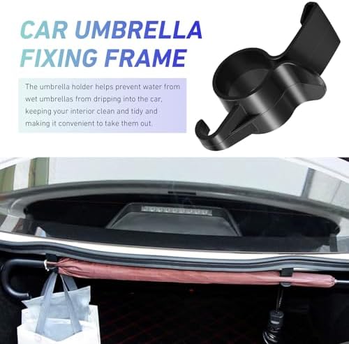 2 Pcs Black Car Umbrella Holder, Plastic Car Storage Hook, Universal - Image 6