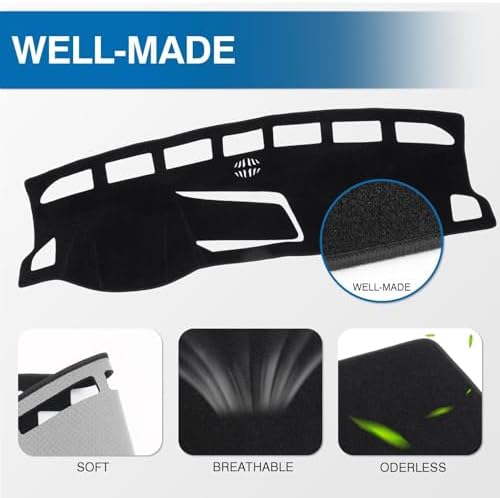 KUST Black Dash Cover for Volkswagen VW Taos 2022-2025 2026 Polyester Dashboard - Image 4