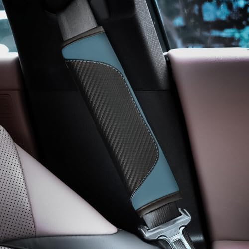 AUCELI 2PCS Carbon Fiber Car Seat Belt Cover, Breathable Leather - Image 5