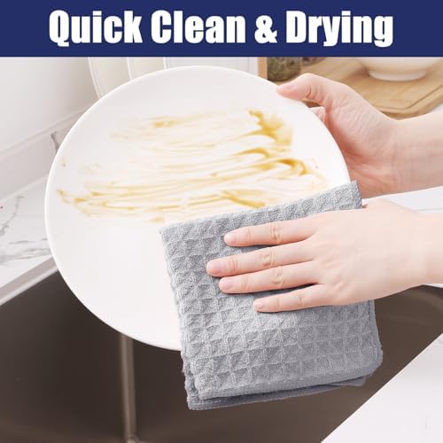 Homaxy Microfiber Waffle Weave Kitchen Towels, 8 Pack - Image 4