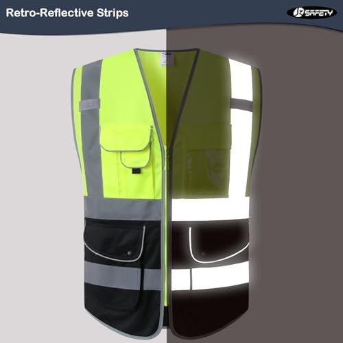 JKSafety Safety Vest for Men Women Reflective Hi Vis JK150 YBlack XXL - Image 4