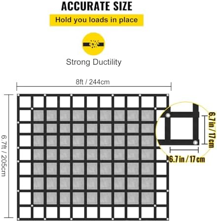 VEVOR Cargo Net with Mesh, Heavy Duty Cargo Nets with Cam Buckles & S-Hooks & - Image 4