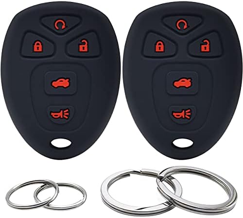 2Pcs Silicone 5 Buttons Key Fob Cover Remote Case Protector Skin Compatible by GFDesign