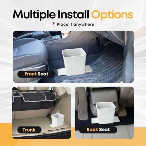 Car Trash Can for Vehicles Leakproof Compact Garbage Bin w/ Stability Flap - Image 4