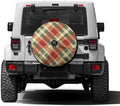 Red Green Checkered Pattern Spare Tire Cover by Foruidea