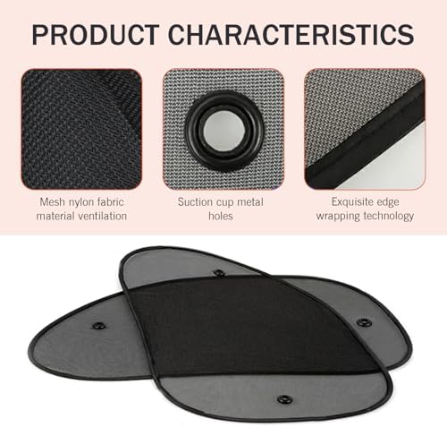 Downhill 2 PCS Car Side Window Sun Shade, Sun Protection Breathable Mesh - Image 5