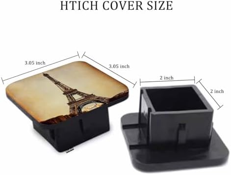 Eiffel Tower Hitch Covers for Trucks Grunge Paris Eiffel Tower Trailer Hitch - Image 2