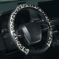 KAFEEK Black Leopard Print Steering Wheel Cover by KAFEEK