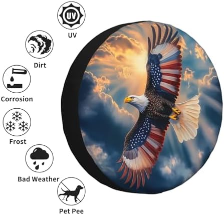 Spare Tire Cover for RV Camper, American Flag Eagle Tire Cover Protectors - Image 5