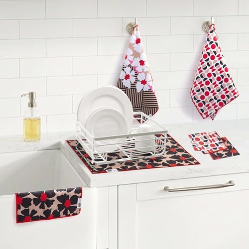Ritz 6-Piece Flowers & Moons Microfiber Dish Cloth Set – Retro Mid-Century - Image 4